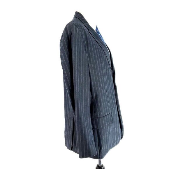 Calvin Klein Cotton 2 Button Suit Jacket 42R Gray Striped XL - Picture 6 of 10